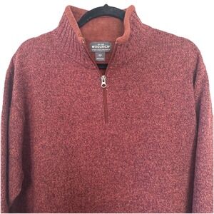 Woolrich Quarter Zip Sweater Wool Mens Large Mock Neck Long Sleeve Pullover Top